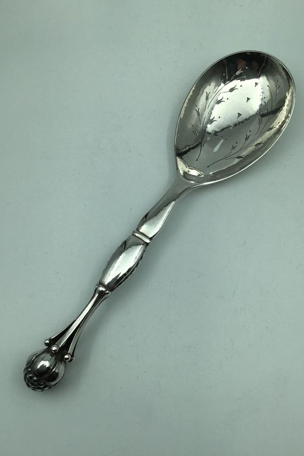 Antique Georg Jensen Silver Ornamental Berry Spoon No 38