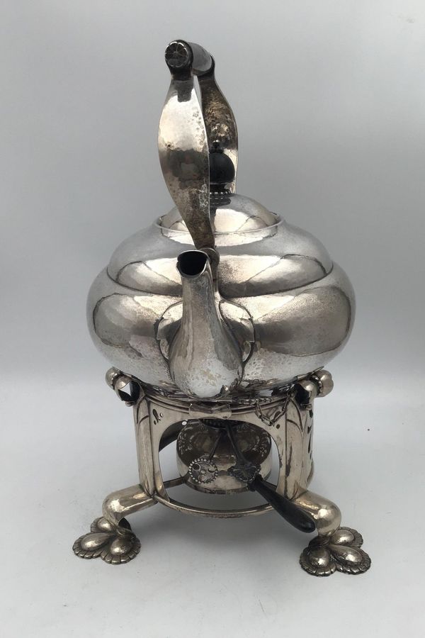 Antique Georg Jensen Silver Ornamental Tea Swing Kettle No. 29