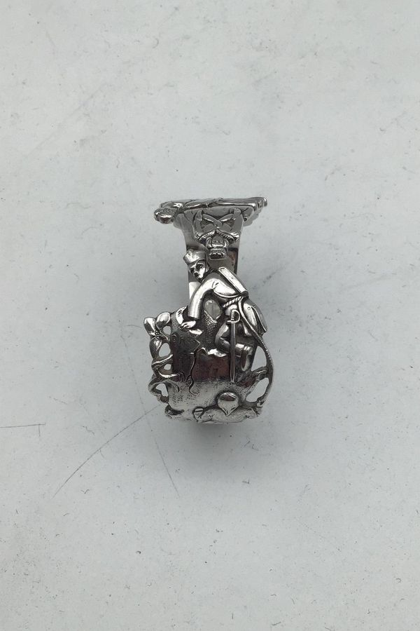 Antique H.C. Andersen Fairy Tales Horsens Silver Napkin Ring