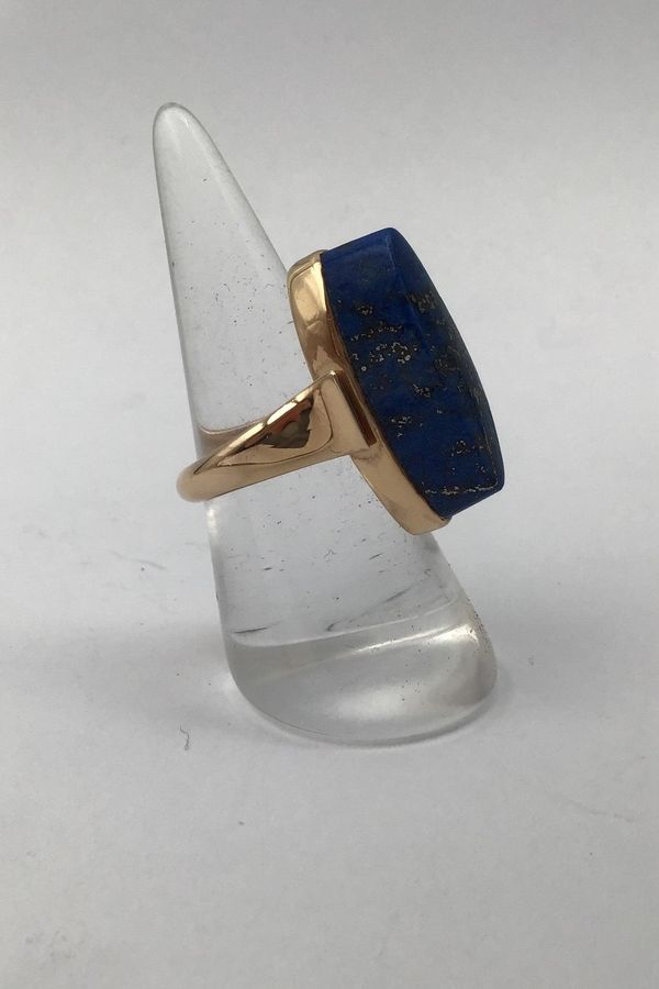Antique Hans Hansen 14K Gold Lapis Lazuli Ring