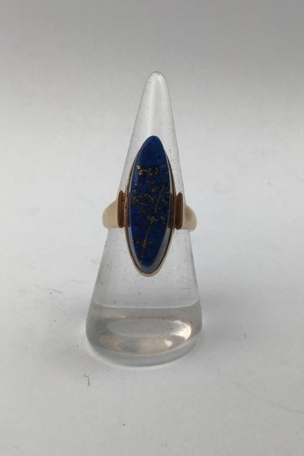 Antique Hans Hansen 14K Gold Lapis Lazuli Ring