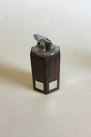 Antique Hans Hansen Rosewood and Sterling Silver Hexagonal Lighter