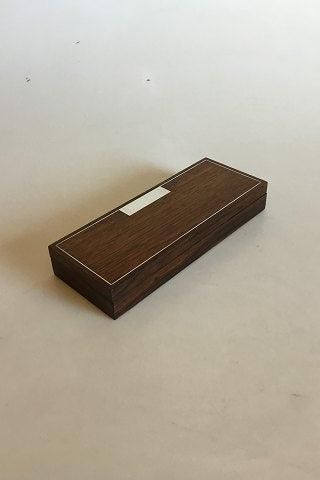 Antique Hans Hansen Rosewood Box with loose Lid with Sterling Silver inlay