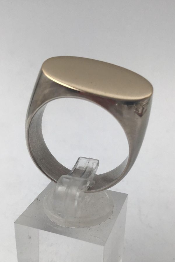 Antique Hans Hansen Sterling Silver / Gold Men's Ring
