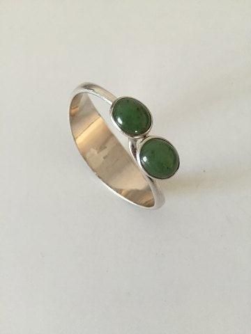 Antique Hans Hansen Sterling Silver Bracelet with green stones