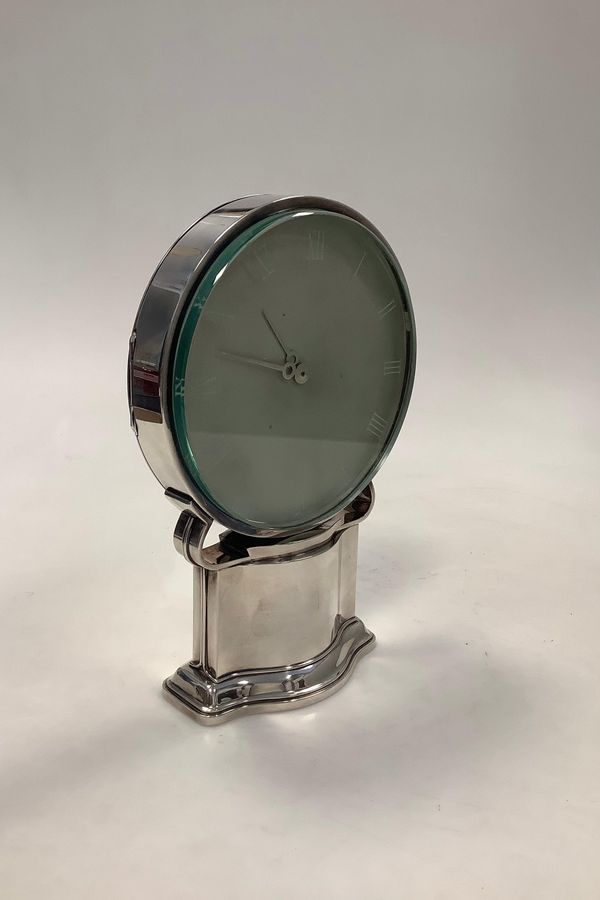 Antique Hans Hansen Sterling Silver Art Deco Table Clock from 1941