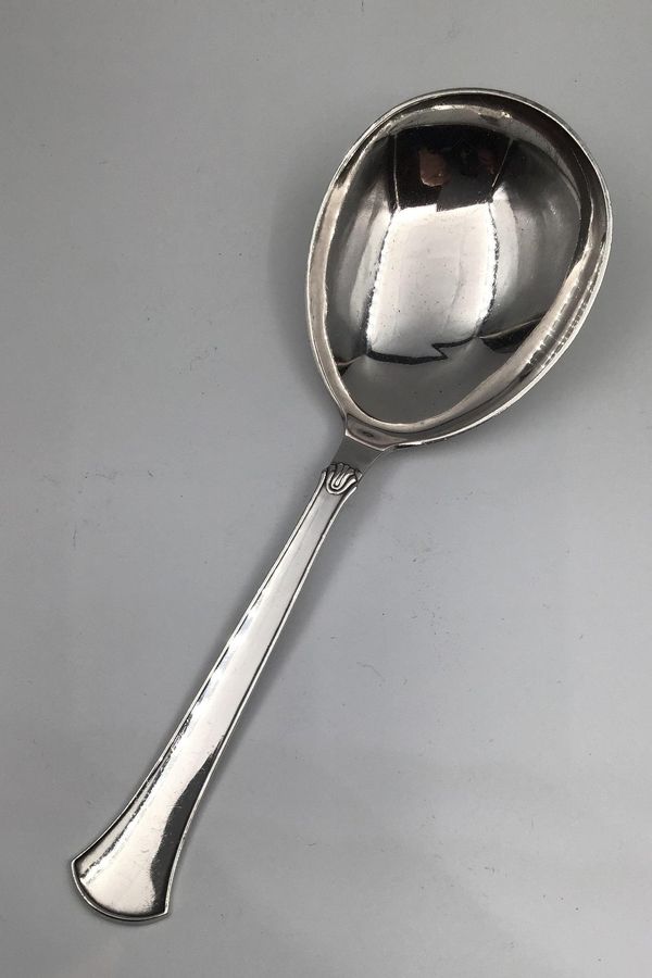 Antique Hans Hansen Sterling Silver Arvesolv / Heirloom Silver No. 5 Serving Spoon