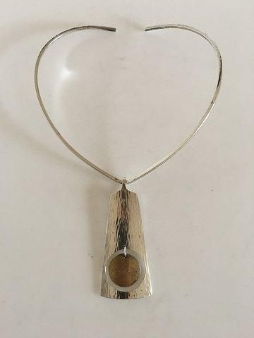 Antique Hans Hansen Sterling Silver Necklace and Pendant