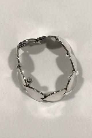 Antique Hans Hansen Sterling Silver Heart Bracelet