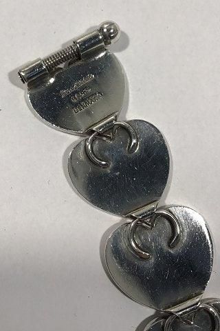 Antique Hans Hansen Sterling Silver Heart Bracelet
