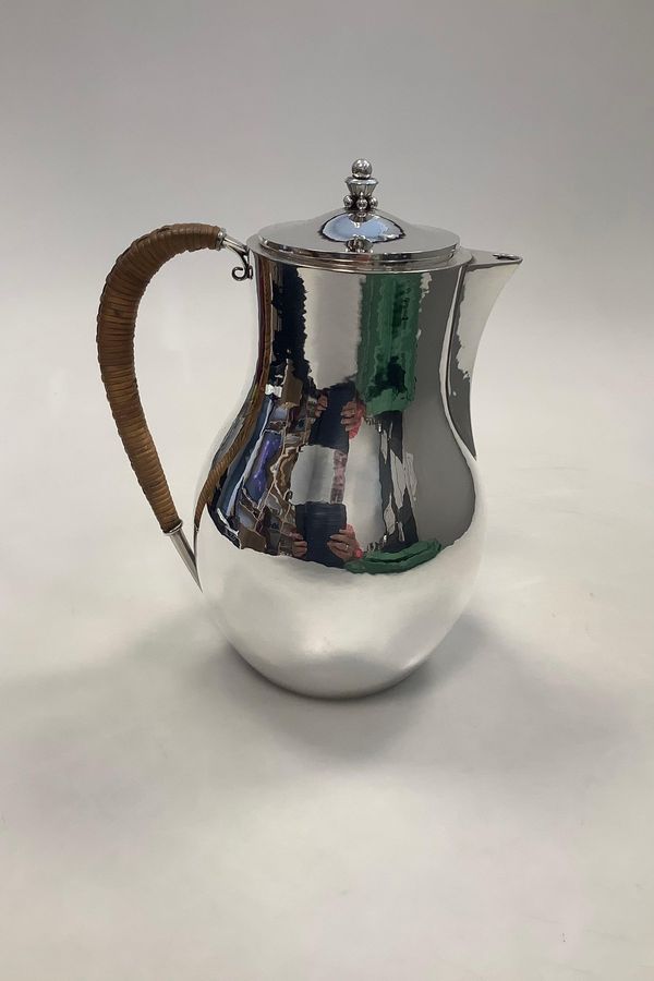 Antique Hans Hansen Sterling Silver Coffee Pot designed by Karl Gustav Hansen No 357