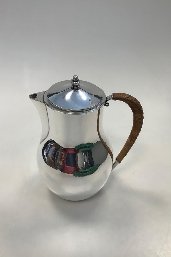 Antique Hans Hansen Sterling Silver Coffee Pot designed by Karl Gustav Hansen No 357