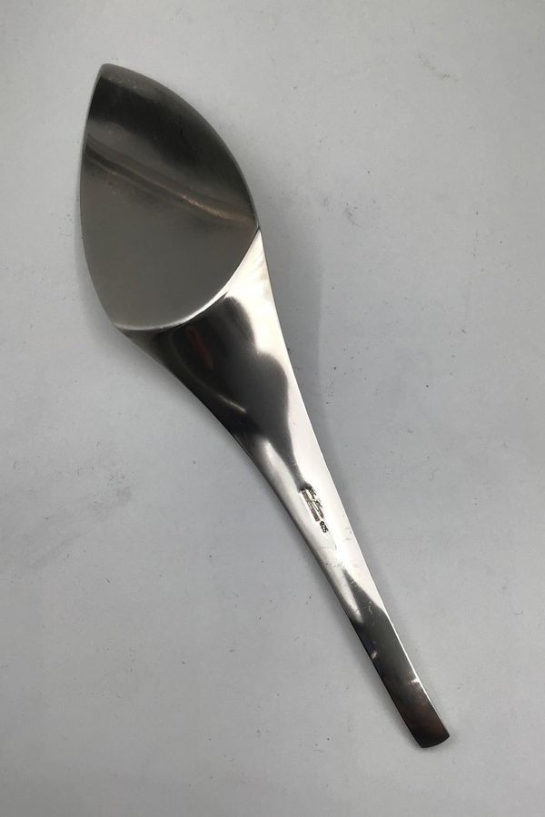 Antique Hans Hansen Sterling Silver Line Serving Spoon