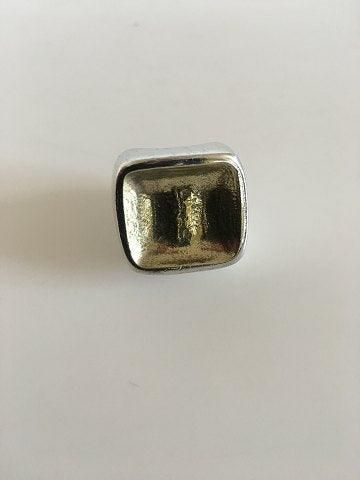 Antique Hans Hansen Sterling Silver Ring with Gilded Top.