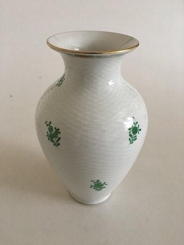 Antique Herend Hungarian Chinese Bouquet Green Vase