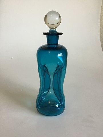 Antique Holmegaard / Kastrup Glassworks Kluk Kluk Decanter in Blue Glass with Clear Bottle Lid