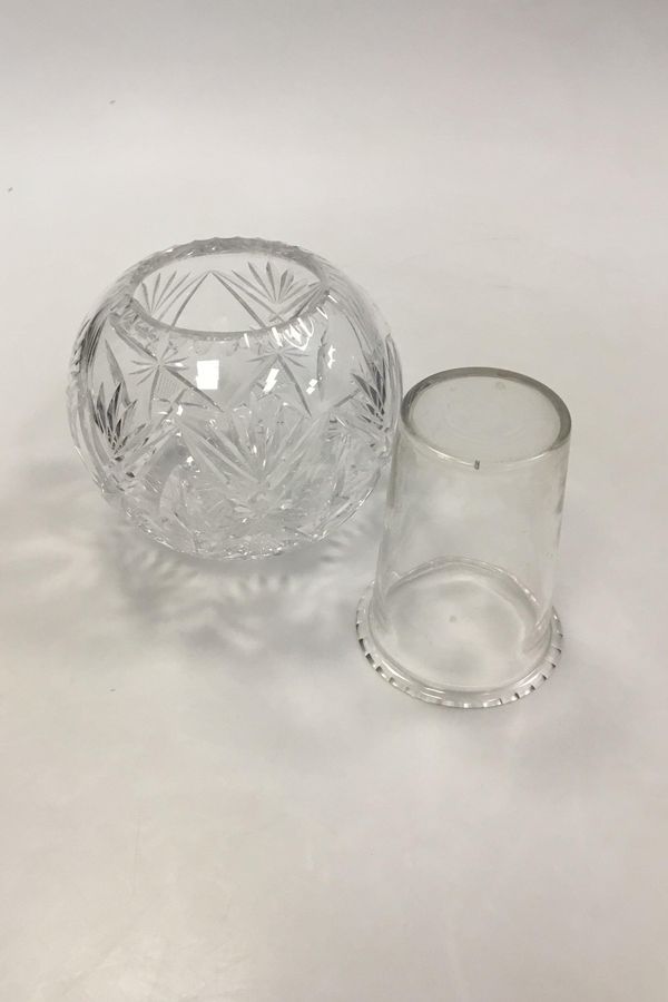 Antique Holmegaard Crystal Glass Spherical Vase