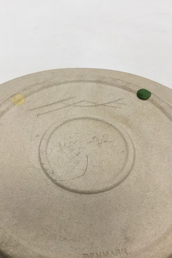 Antique Kähler Ceramics Round stoneware dish with turquoise Glaze No 152-32