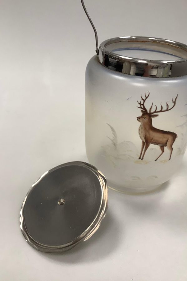 Antique Biscuit bucket with deer motif