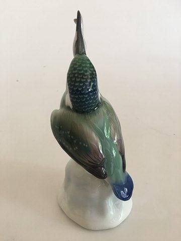 Antique KPM Berlin Porcelain Figurine No 140/1013 of Kingfisher with Fish