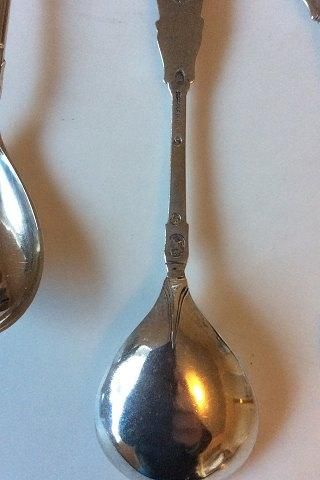 Antique Kunstflidslotteriet or Frederiksborglotteriet 4 Silver Spoons by Vilhelm Christesen silversmithy