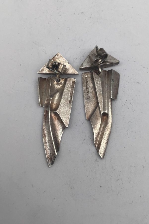 Antique Lapponia Sterling Silver / Enamel Stud Earrings Björn Weckström