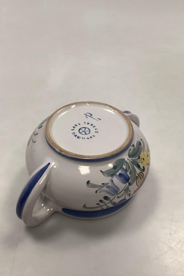 Antique Lars Syberg Ceramics Blue Sugar Bowl