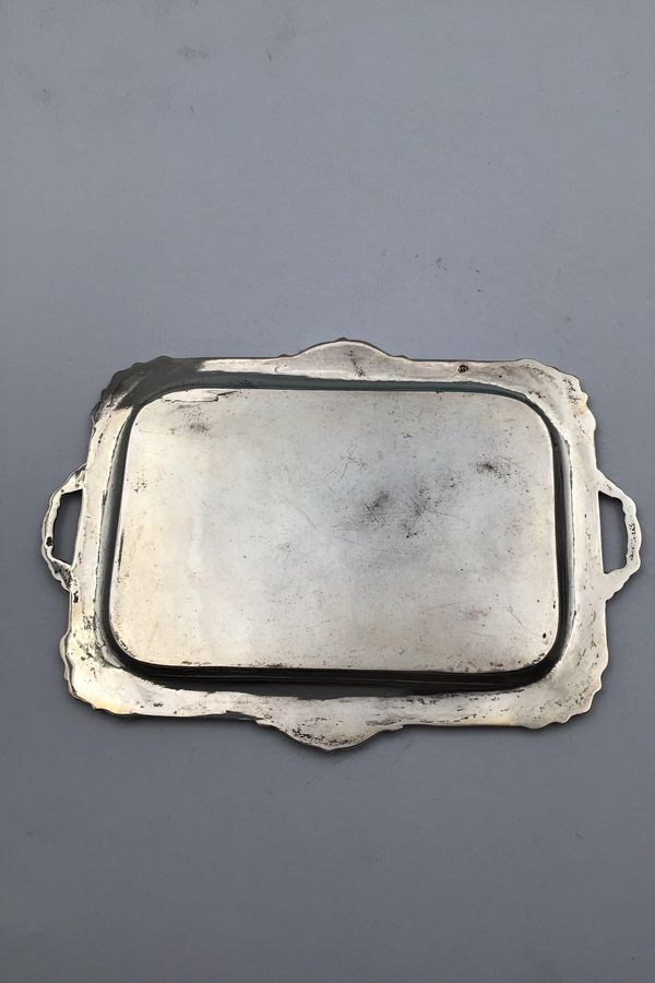 Antique Small Silver Tray with Coat of Arms