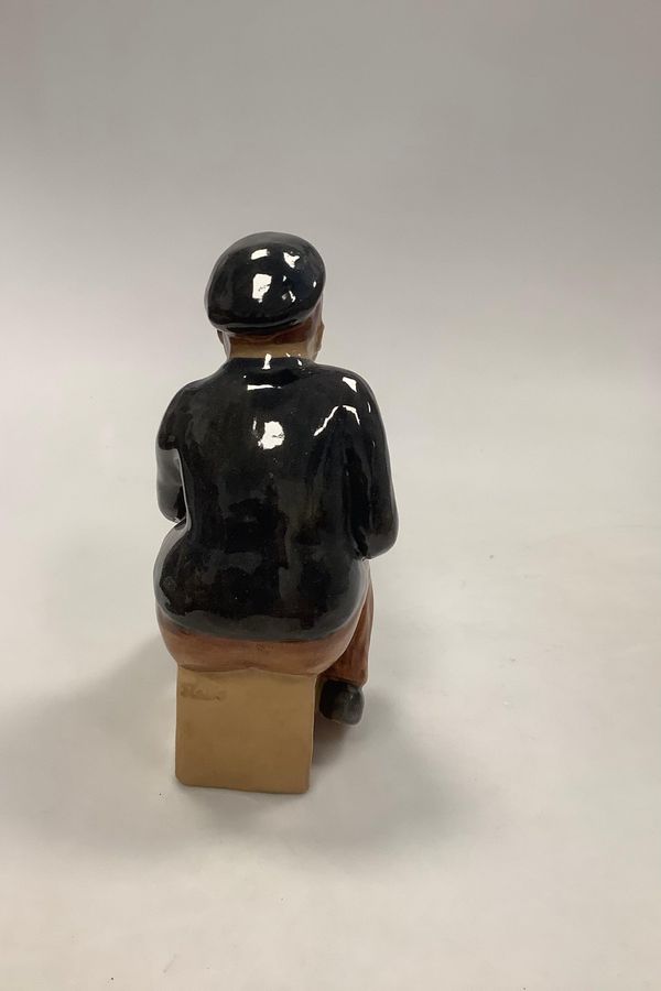 Antique Mabo Swedish Pottery Figure of Man Drinking