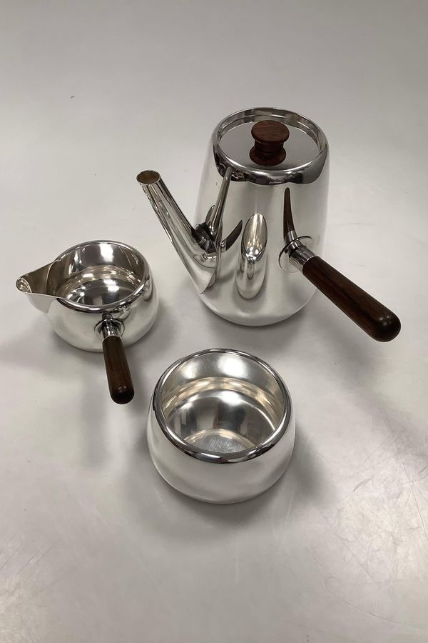 Antique Modern Anton Michelsen Oluf Stæhr-Nielsen Sterling Silver Coffee Pot Set