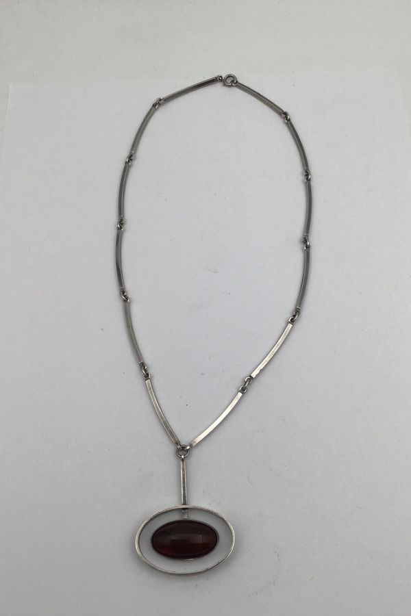 Antique Niels Erik From Sterling Silver Necklace (Amber)