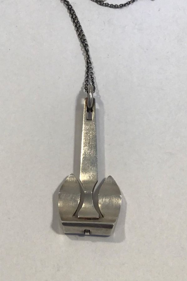 Antique Ole Lynggaard Sterling Silver Necklace and Pendant in the form of Anchor