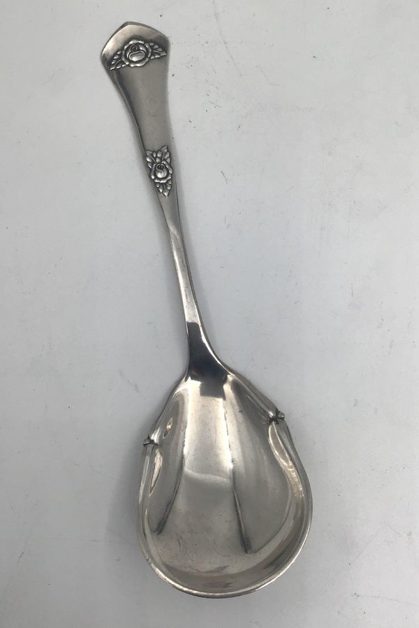 Antique P.G. Schmidt Silver Rose Compot Spoon