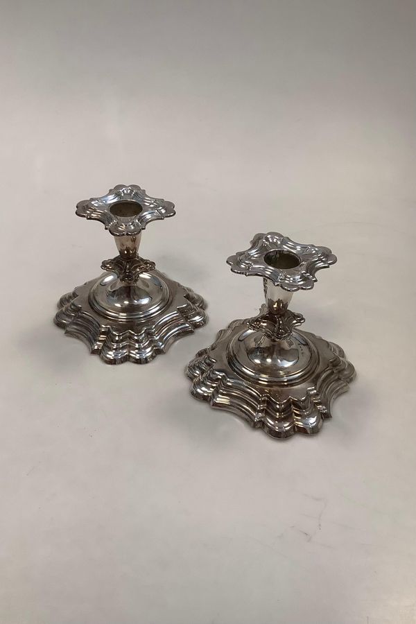 Antique Pair of Silver Plated Candlesticks