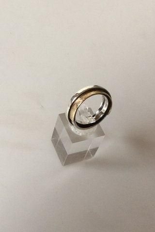 Antique Rauff ring in Sterling Silver with detail of satin finished gold