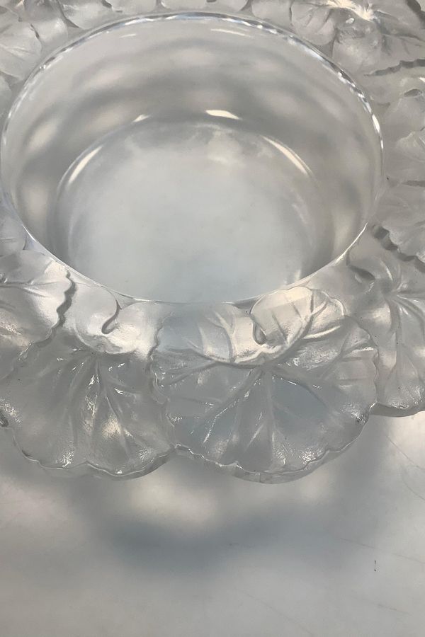Antique Rene Lalique French Glass bowl with Flower decoration ( frosted )