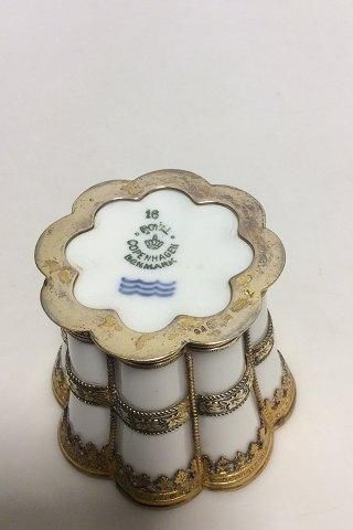 Antique Royal Copenhagen Anton Michelsen White Margrethe Cup in Porcelain and Sterling Silver