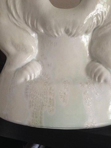 Antique Royal Copenhagen Art Nouveau Crystalline Vase with two Polar Bears by Valdemar Engelhardt
