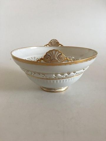 Antique Royal Copenhagen Art Nouveau Bowl with piercing flowers No 1512