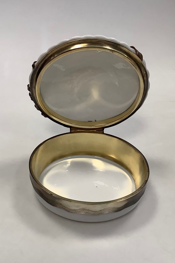 Antique Royal Copenhagen Art Nouveau Silver mounted Crab bowl Anton Michelsen 1912. No 19/9