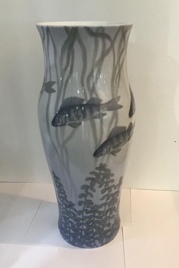 Antique Royal Copenhagen Art Nouveau Unique Vase with Fish by Stephan Ussing No 11778 from 1912
