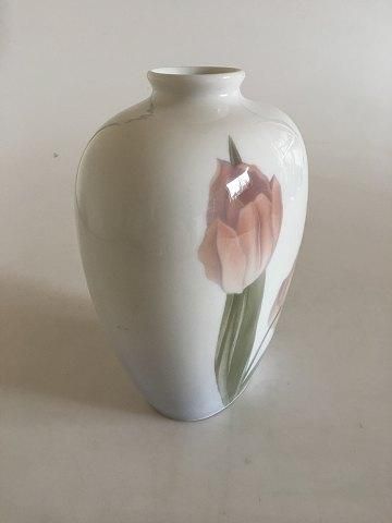 Antique Royal Copenhagen Art Nouveau Vase with Tulips No 201/134D