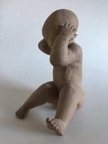 Antique Royal Copenhagen Baby Figurine in Stoneware by Terese Lucheschitz No 3425