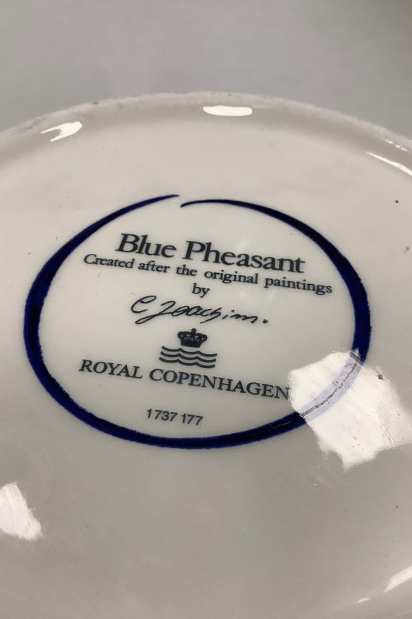 Antique Royal Copenhagen Blue Pheasant Faience Bowl No 177