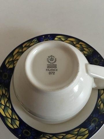 Antique Royal Copenhagen Blue Pheasant Coffee Cup and saucer No 072