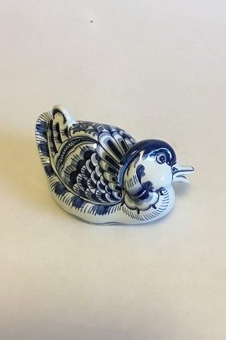 Antique Royal Copenhagen Blue Tranquebar Bonbonniere Duck No 3043/1058
