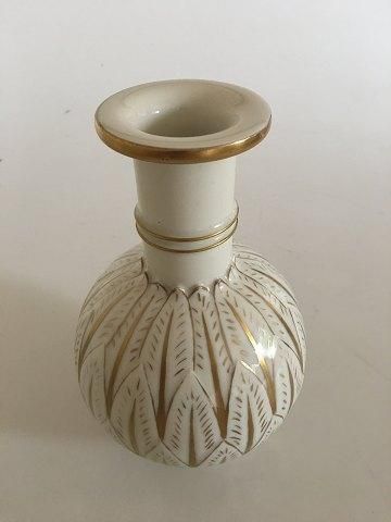 Antique Royal Copenhagen Blanc de Chine vase with guld by Arno Malinowski No 3309