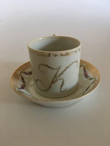 Antique Royal Copenhagen Empire Cup and saucer from 1785 to 1820