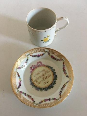 Antique Royal Copenhagen Empire Cup and saucer from 1785 to 1820