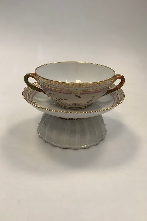 Antique Royal Copenhagen Flora Danica Bouillon Cup with saucer No 20/3612